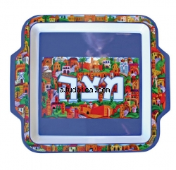 Matzah Tray "Jerusalem" Design by aJudaica